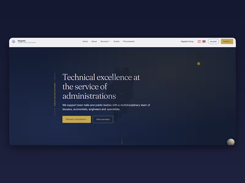Cover image for Corporate website for Reglado Consultores,