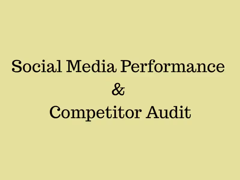 Cover image for Social Media Performance & Competitor Audit
