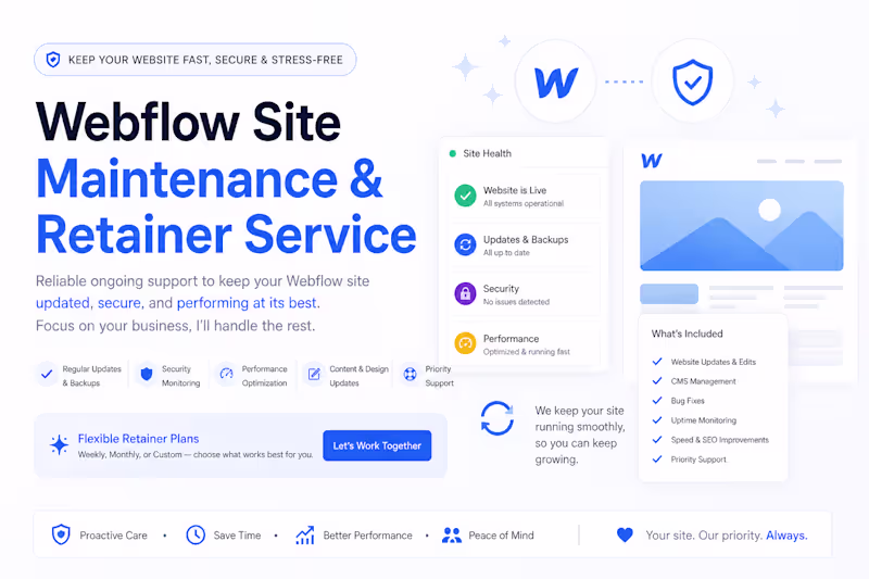 Cover image for Webflow Maintenance & Retainer