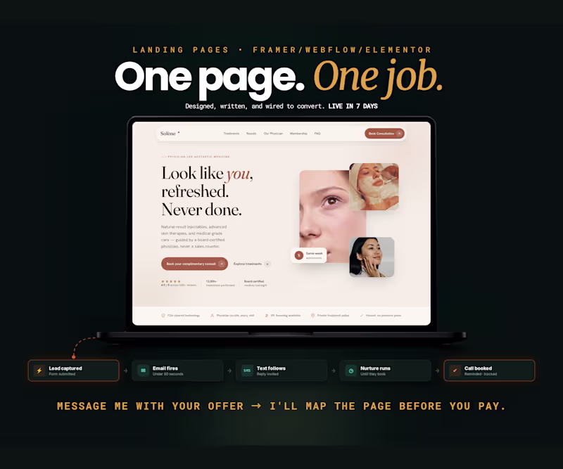 Cover image for High-Converting Landing Page in Framer, Elementor or Webflow