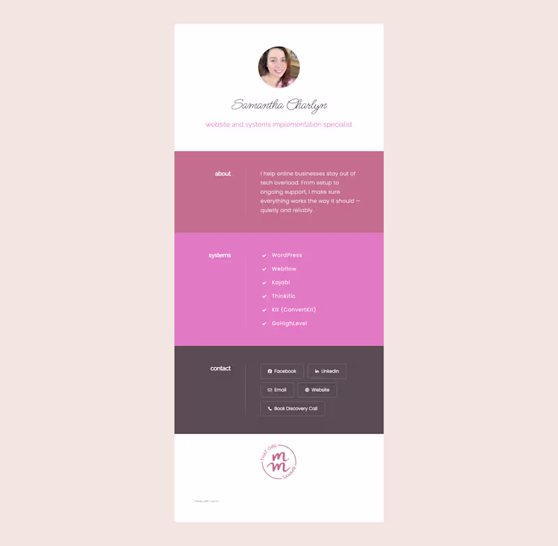 Cover image for Personal Brand One-Pager on Carrd