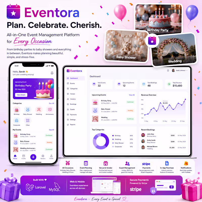 Cover image for Modern Event Management App promotional
