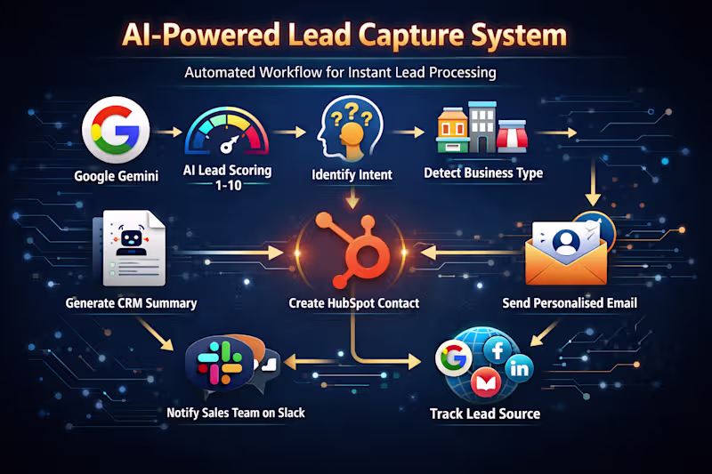 Cover image for  LeadMind AI  —  Intelligent Lead Capture & Scoring Pipeline