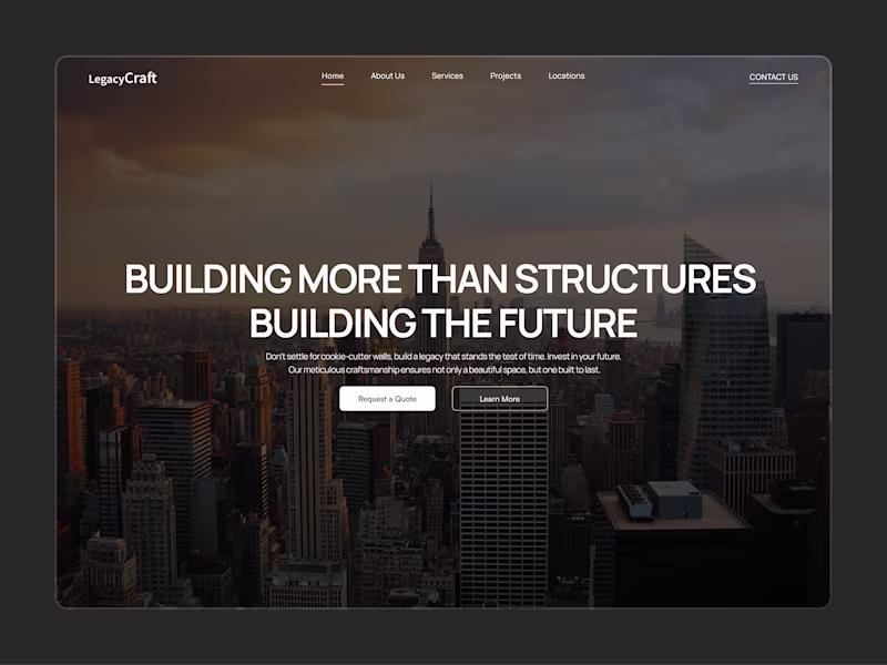 Cover image for Legacy-Craft Landing Page Design and Development