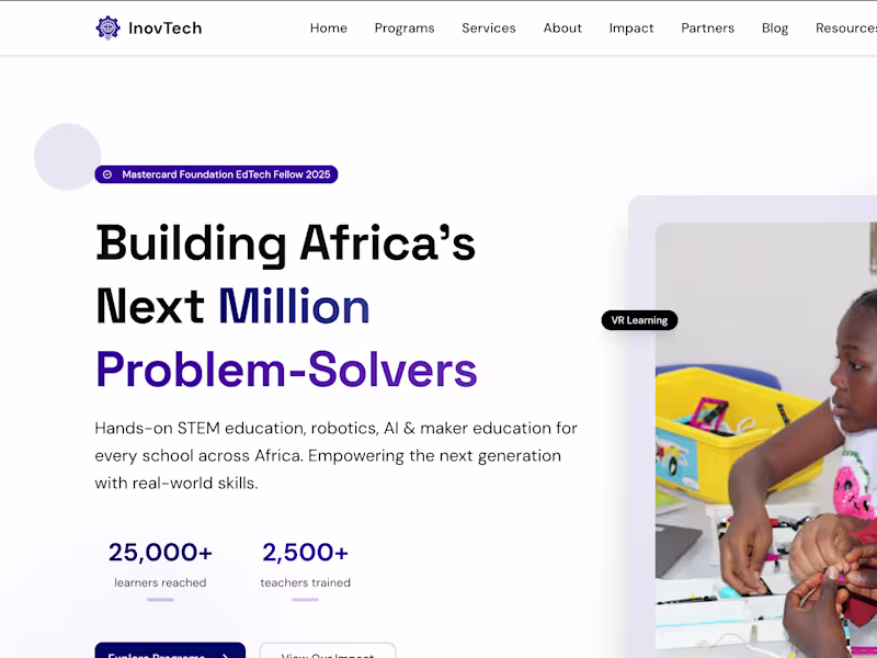 Cover image for InovTech STEM Center — Organisation Website