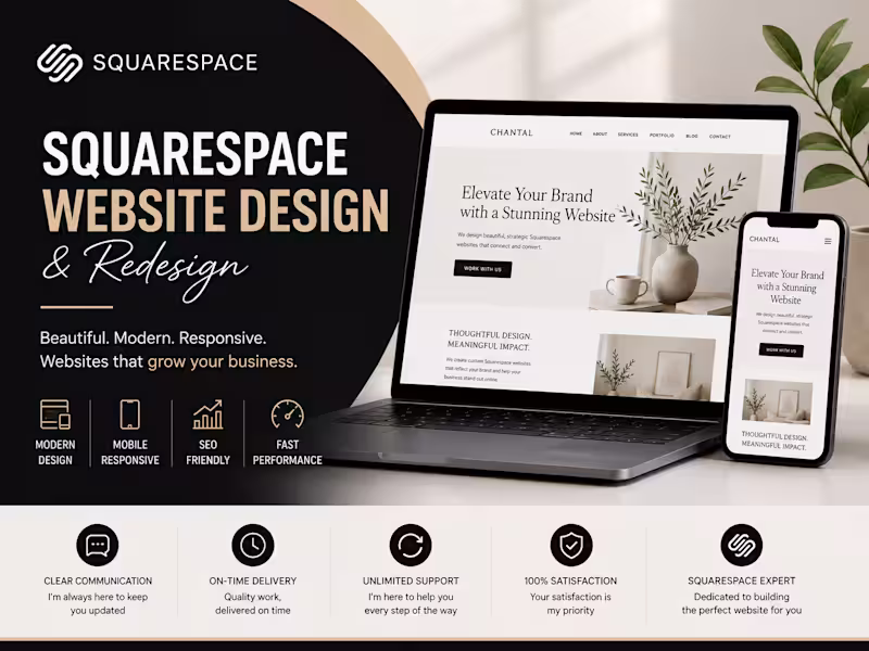 Cover image for I will build squarespace website design or redesign squarespace 