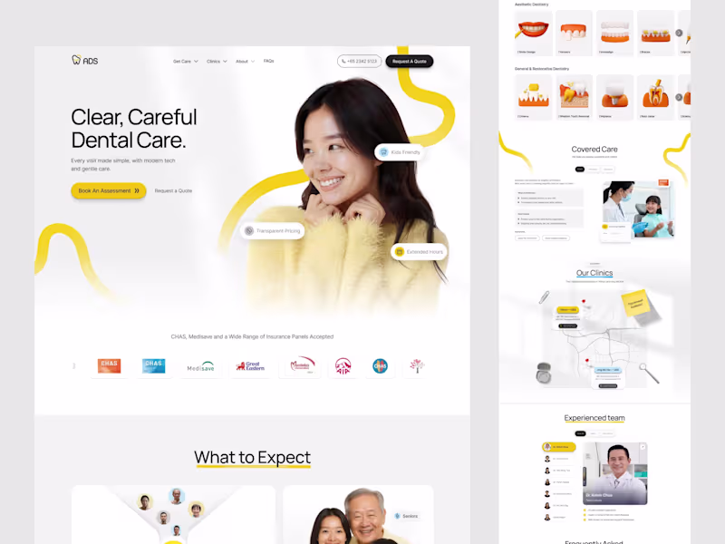 Cover image for Website for dental clinic network
