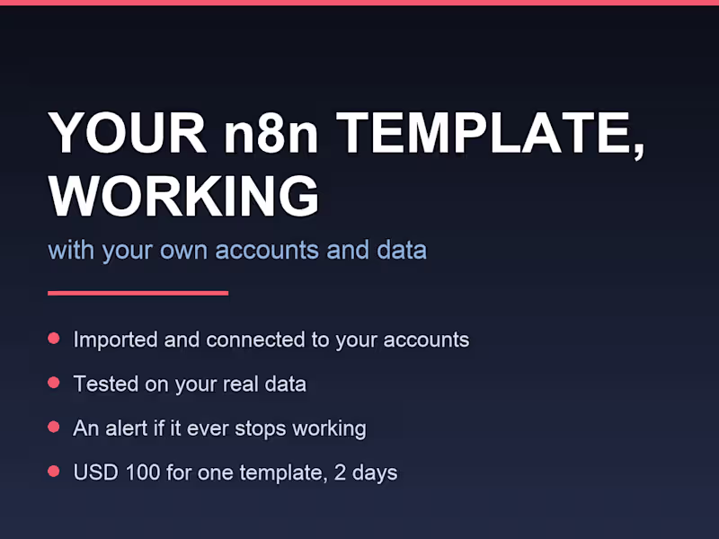 Cover image for Your n8n Template, Set Up and Working With Your Own Accounts