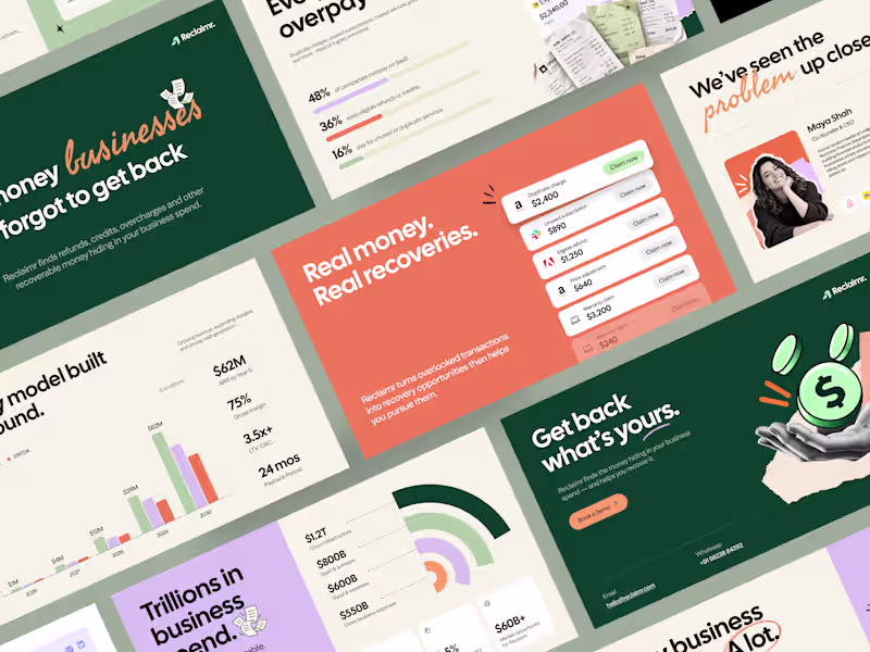 Cover image for Fintech Investor Pitch Deck for Reclaimr