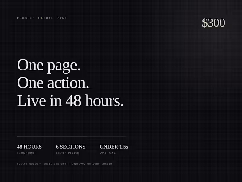 Cover image for Product Launch Page - Ready in 48 Hours