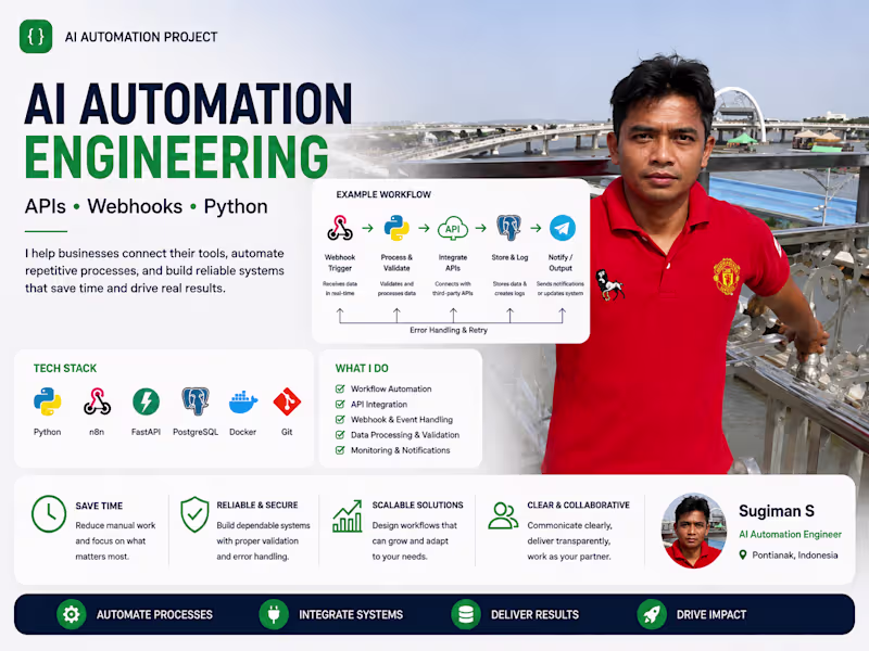 Cover image for AI automation engineering showcase demonstrating