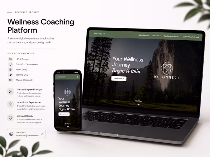 Cover image for A wellness coaching site designed