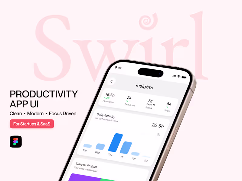 Cover image for Swirl - Mobile App for Productivity & Focus Management