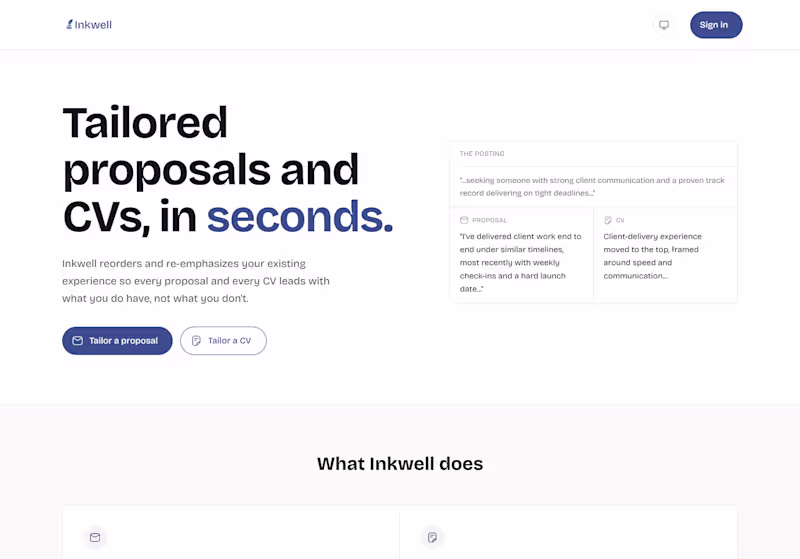 Cover image for Inkwell — AI-powered proposal &