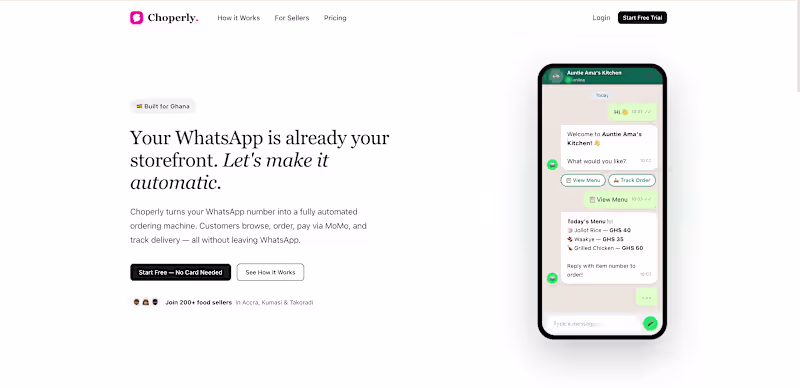 Cover image for Choperly — AI-native ordering platform.