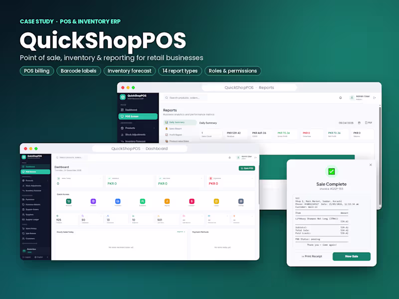Cover image for QuickShop POS — Multi-Store POS & Business Management System