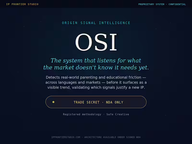 Cover image for OSI - Origin Signal Intelligence (NDA-Protected System)