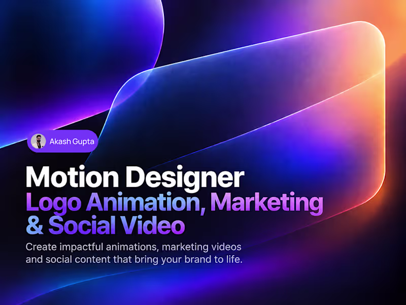 Cover image for Motion Designer | Logo Animation, Marketing & Social Videos