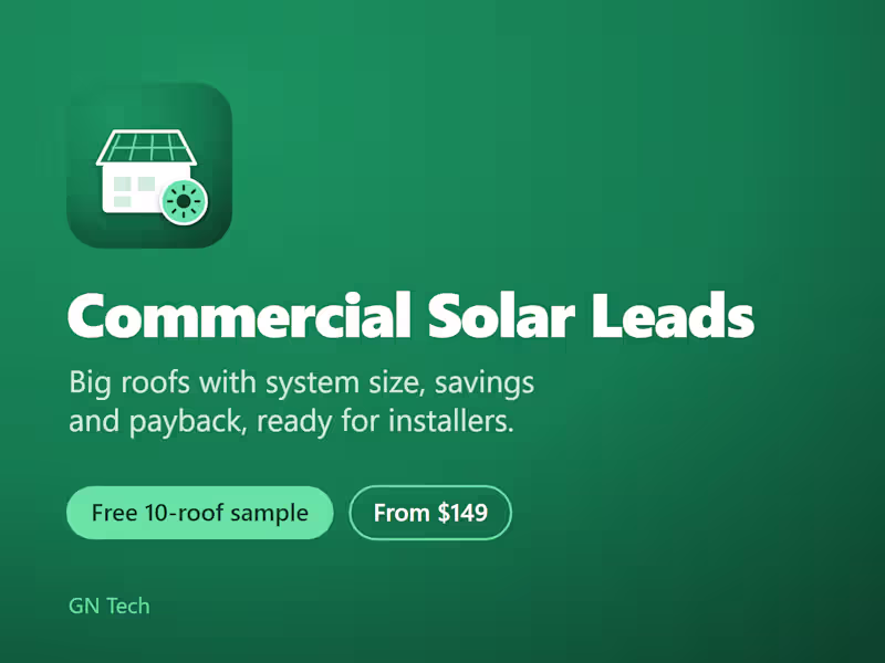 Cover image for Commercial solar leads for installers
