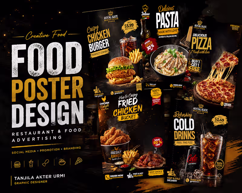Cover image for Food Poster Design | Restaurant & Food Advertising