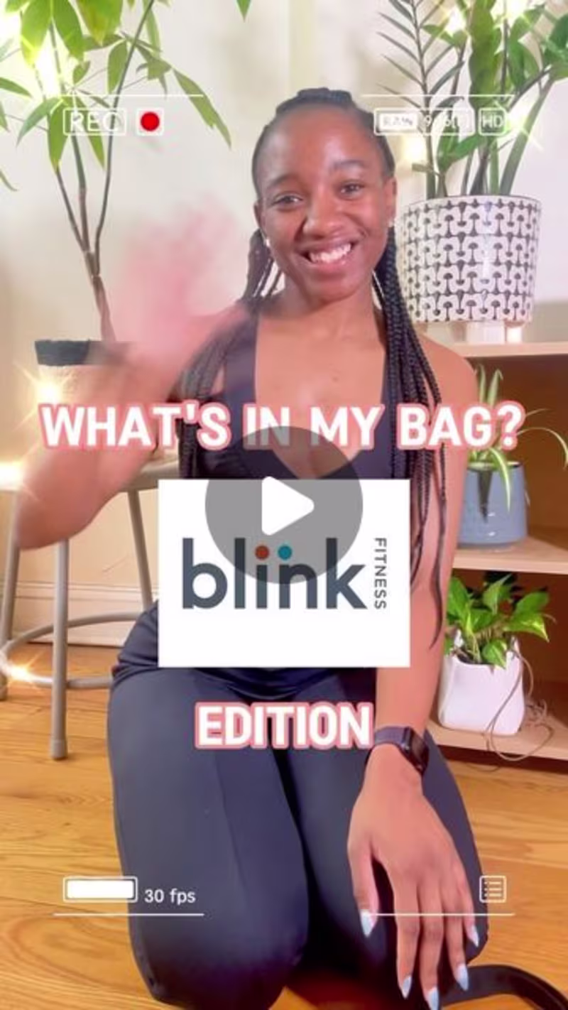 Cover image for "What's In My Bag" Blink Fitness Video for Fitness Influencer