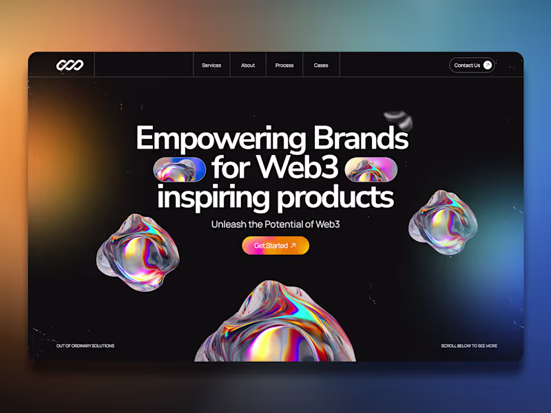 Cover image for ORDINary| Web3 Branding Agency Hero screen