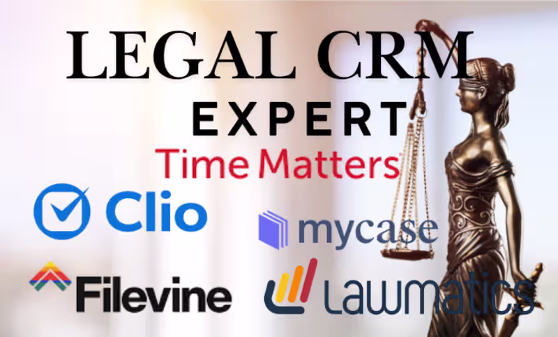 Cover image for Legal CRM Setup: Filevine, Clio & Lawmatics