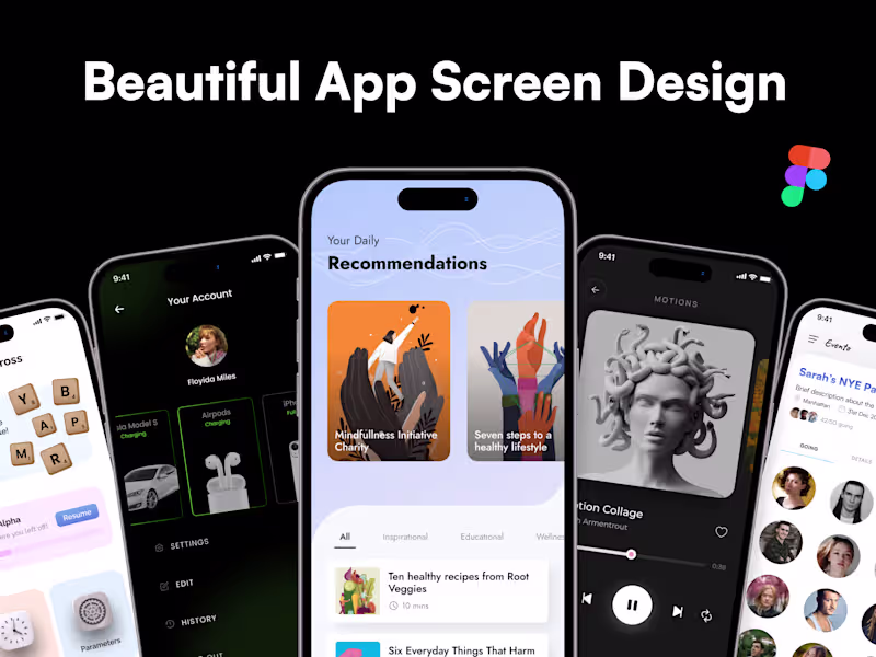 Cover image for  Single App Screen design, app mockup and UI,UX in Figma