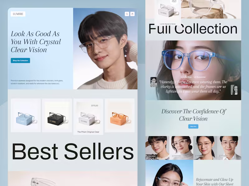 Cover image for https://dribbble.com/shots/27011034-Minimal-Eyewear-E-Commer...