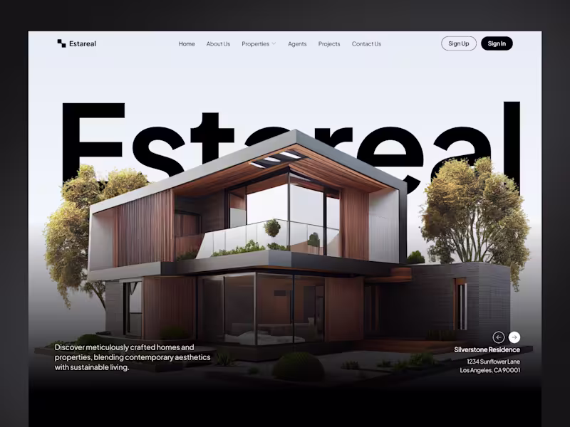 Cover image for Estareal – Real Estate Dashboard & Modern Web Experience