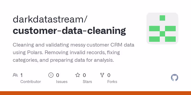Cover image for Customer Data Cleaning with Polars