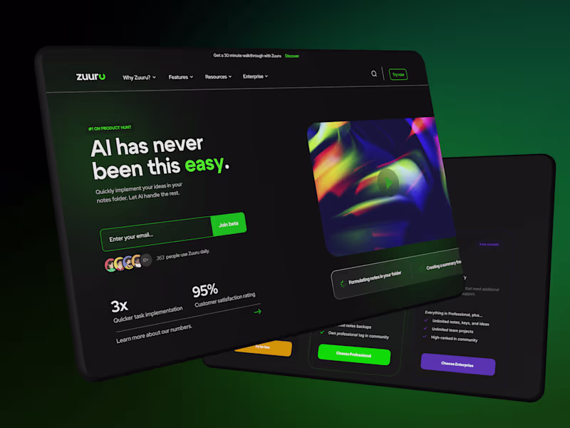 Cover image for ZUURU - Web Design for SaaS