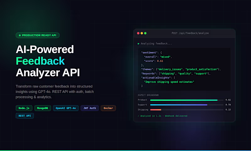 Cover image for AI Feedback Analyzer - GPT-4o