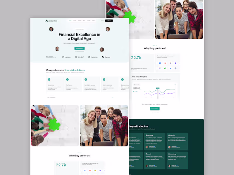 Cover image for Accounting Platform Landing Page UI Design