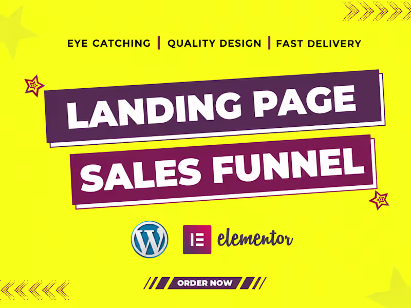 Cover image for I will do responsive wordpress landing page design, elementor 