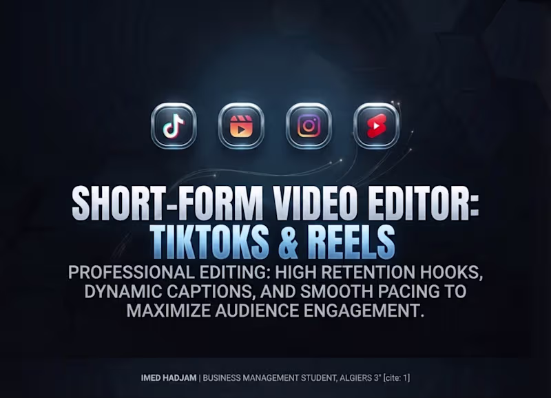Cover image for Short-Form Video Editor | TikToks & Reels