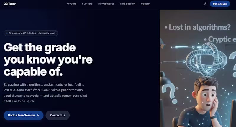 Cover image for A tutoring website to set