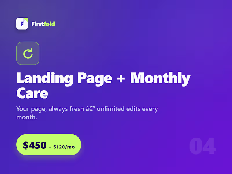 Cover image for Landing Page + Monthly Care