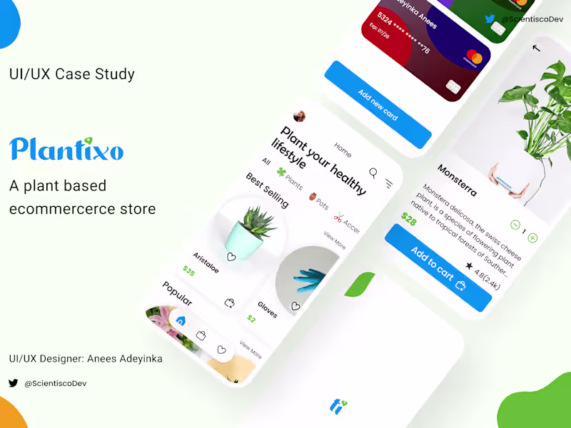 Cover image for Plantixo UI/UX design case study