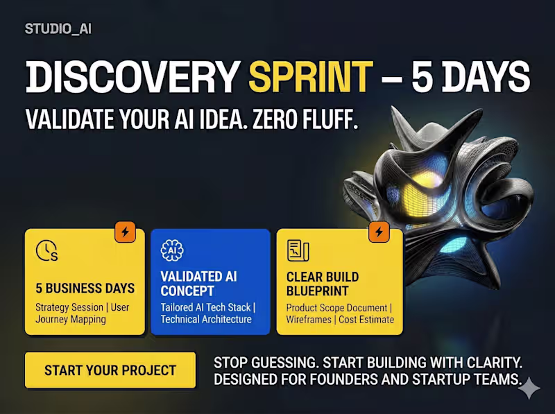 Cover image for AI Discovery Sprint — Validate Your Idea in a week