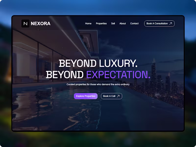 Cover image for NEXORA | Luxury Real Estate Template