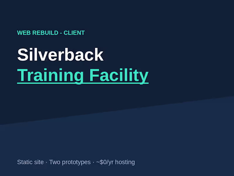 Cover image for Silverback Gym Rebuild: Two Prototypes, $0/yr Hosting