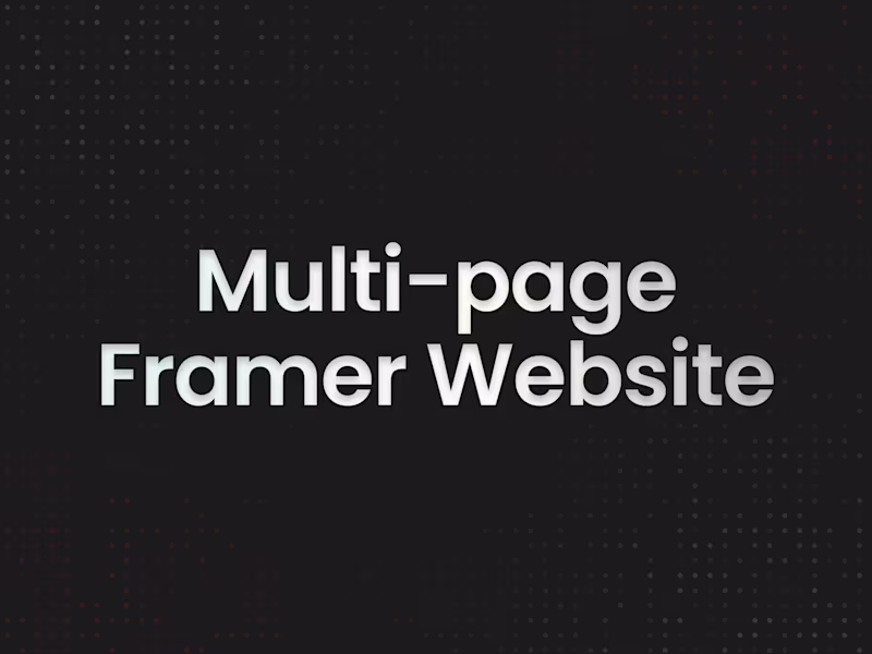 Cover image for Multi-page Framer Website