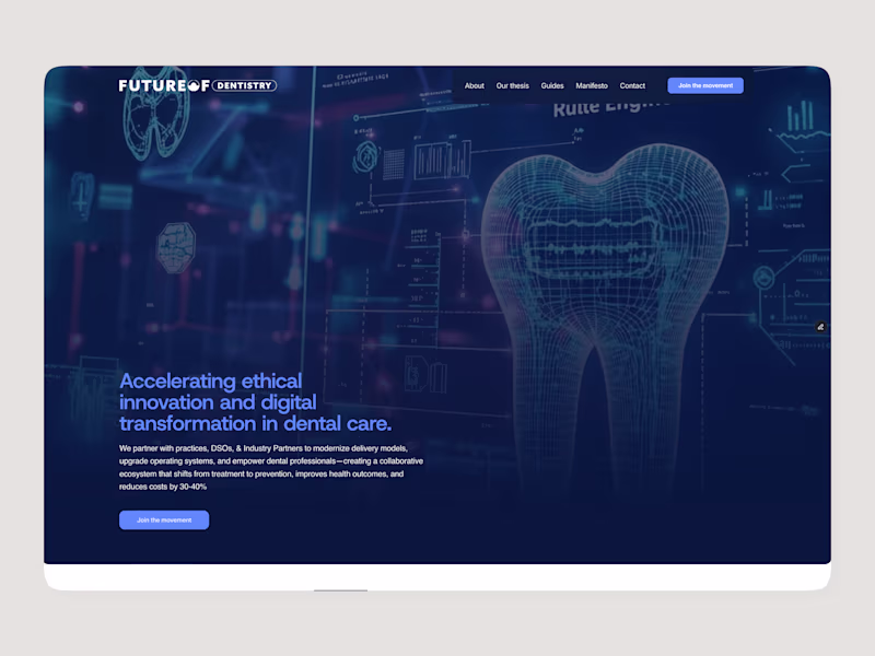 Cover image for Furtureofdentistry website