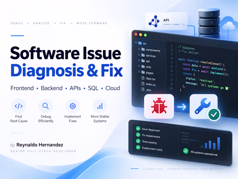 Cover image for Senior Full-Stack Bug Fix & Technical Troubleshooting