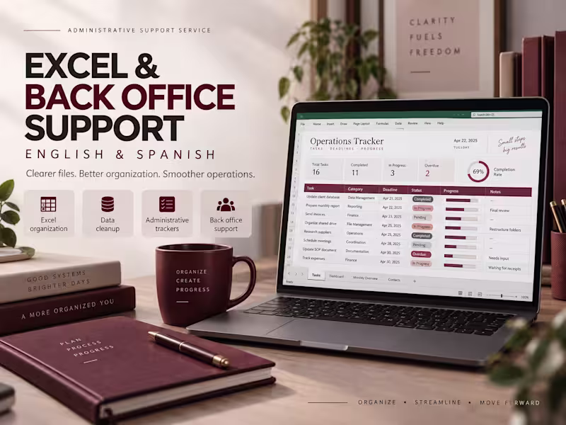 Cover image for Excel & Back Office Support | English & Spanish