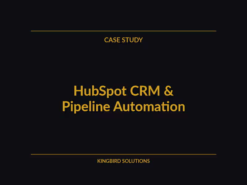 Cover image for HubSpot CRM Implementation & Pipeline Automation