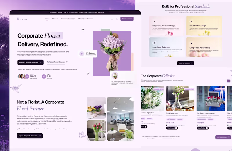 Cover image for Website design for Flowers /