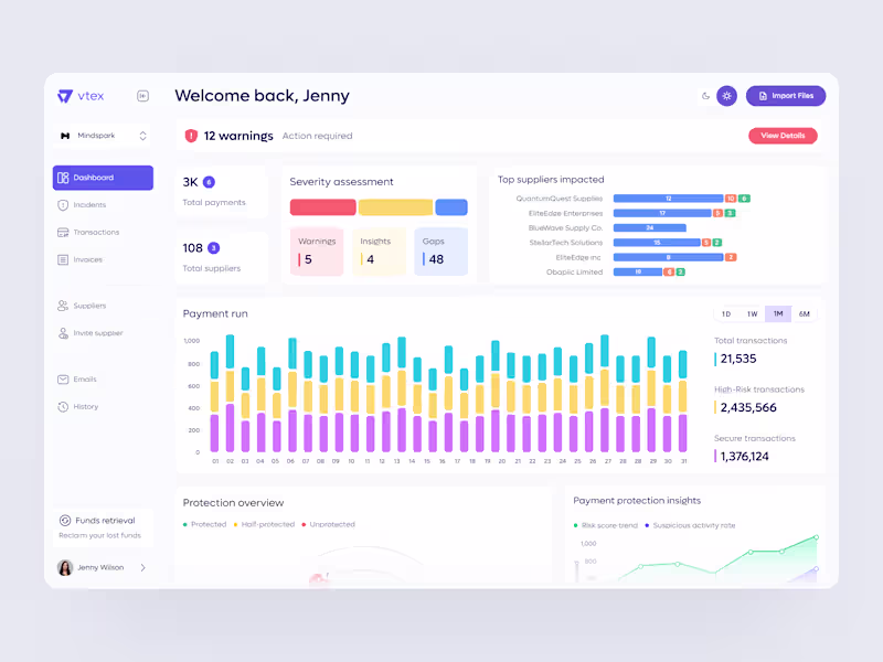 Cover image for Vtex - Payment Protection Dashboard Software