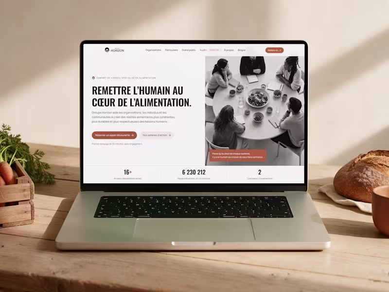 Cover image for Groupe Horizon · Food Consulting Website in Framer